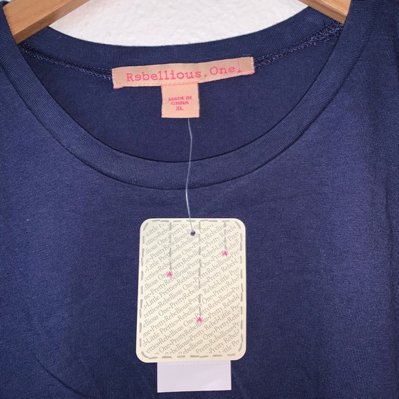 Rebellious One (Size XLJ) Blue Short Sleeve Tee - Picture 3 of 3
